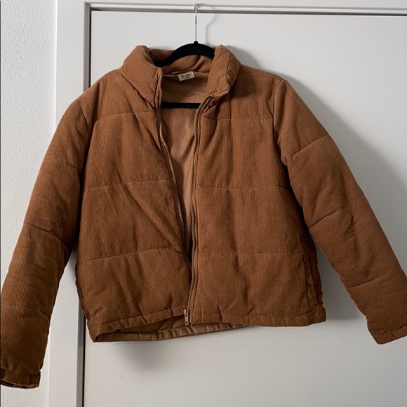 Brandy Melville Brown Corduroy Puffer 